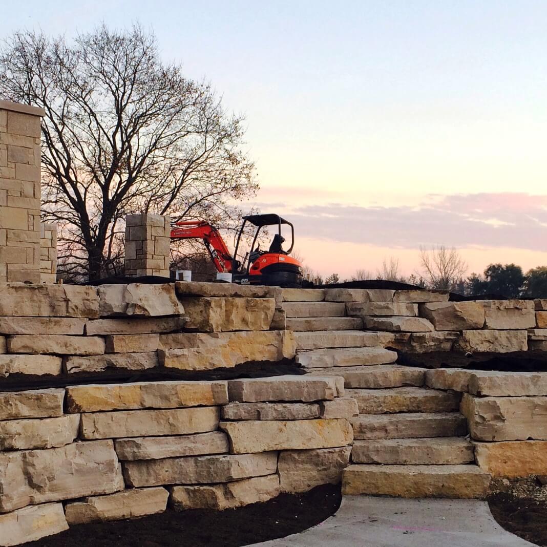 Mack Land LLC - Natural stone retaining wall